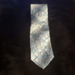 Stacy Adams Silver and Blue Paisley Tie